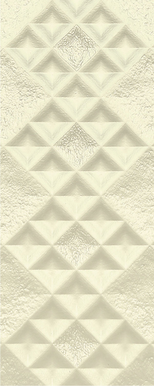 Ivory textured designer wall panel with diamond pattern and embossed texture, showing detailed surface finish of louver