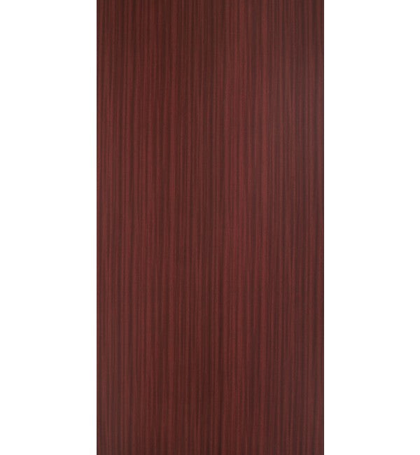 Brown wood grain decorative laminate with high gloss finish and vertical wood pattern texture.