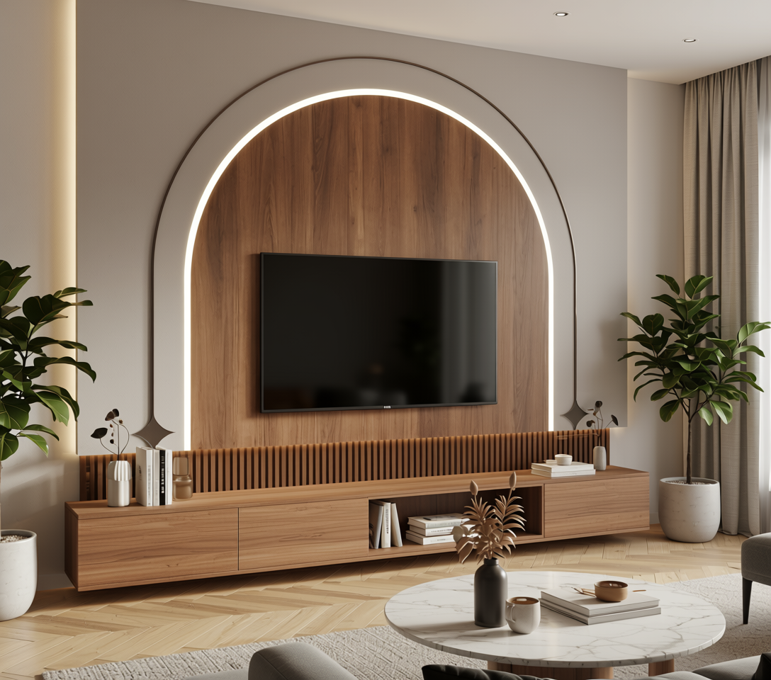 Brown wood laminate with textured finish and vertical grain direction.