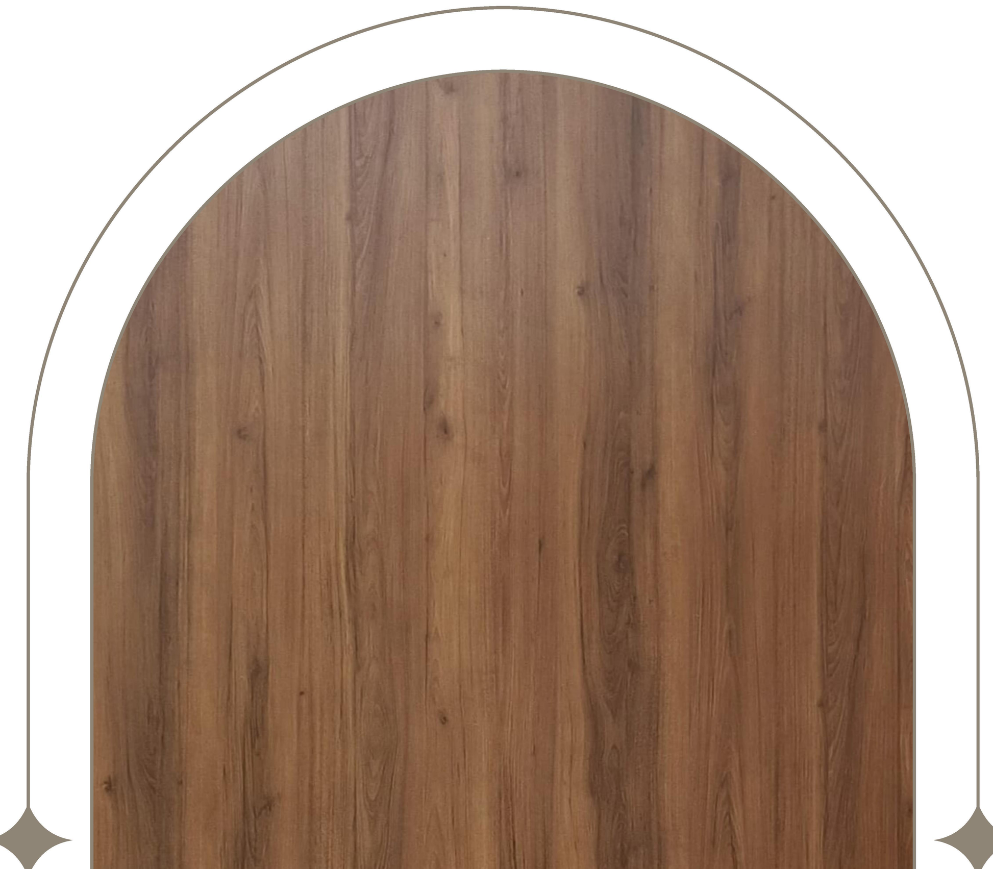 Brown wood laminate with textured finish and vertical grain direction.