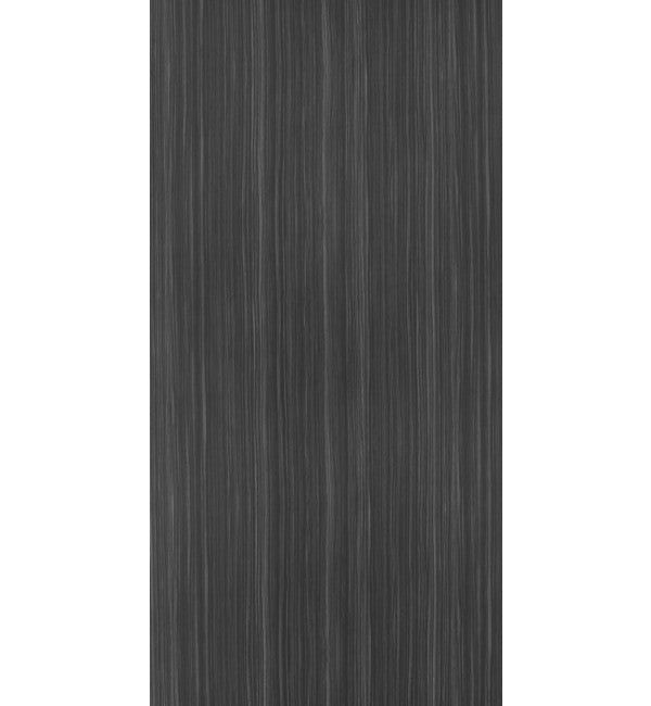 Grey wood grain decorative laminate with suede finish and vertical texture pattern.