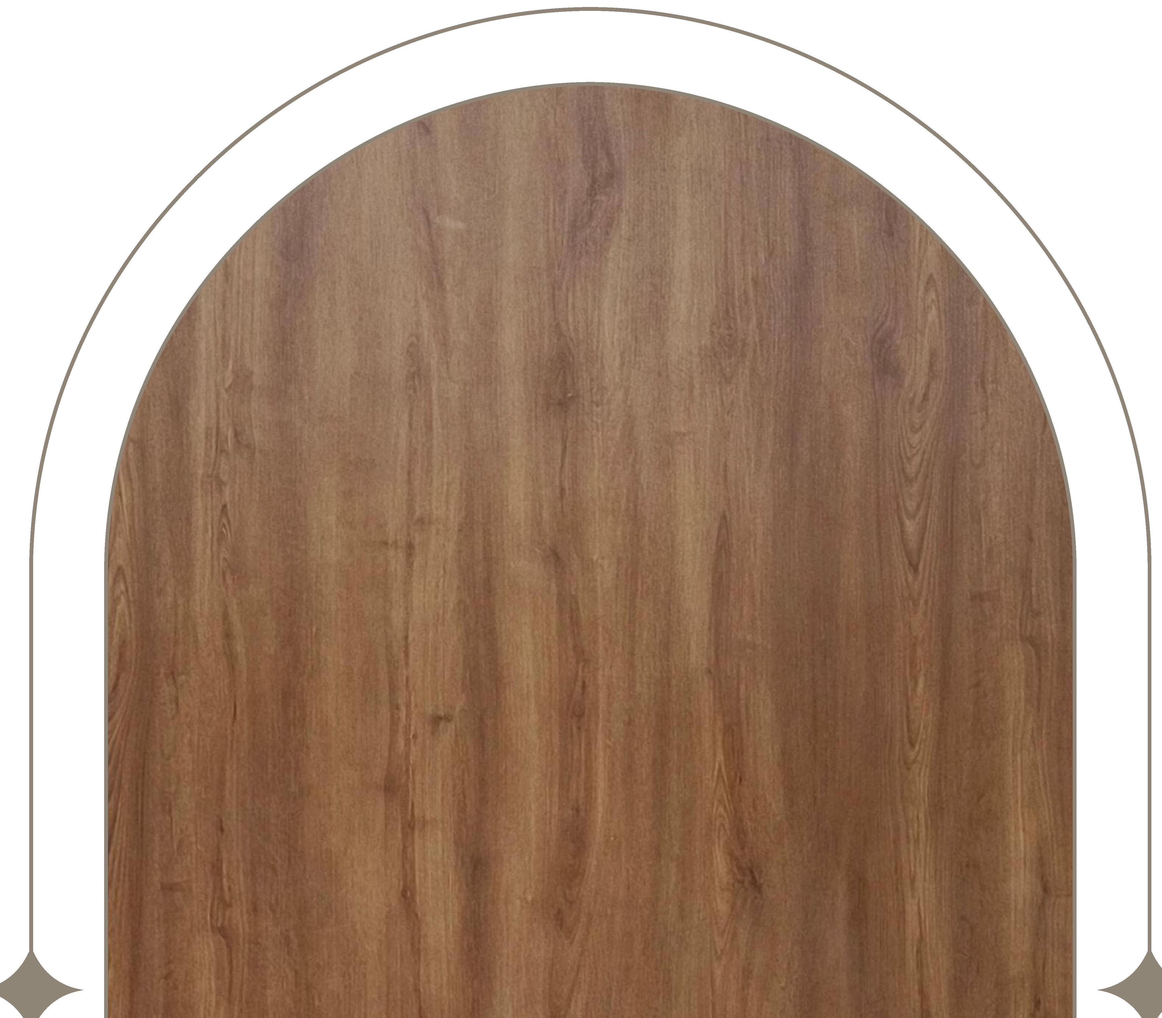 Brown wood laminate with textured finish and vertical grain direction.