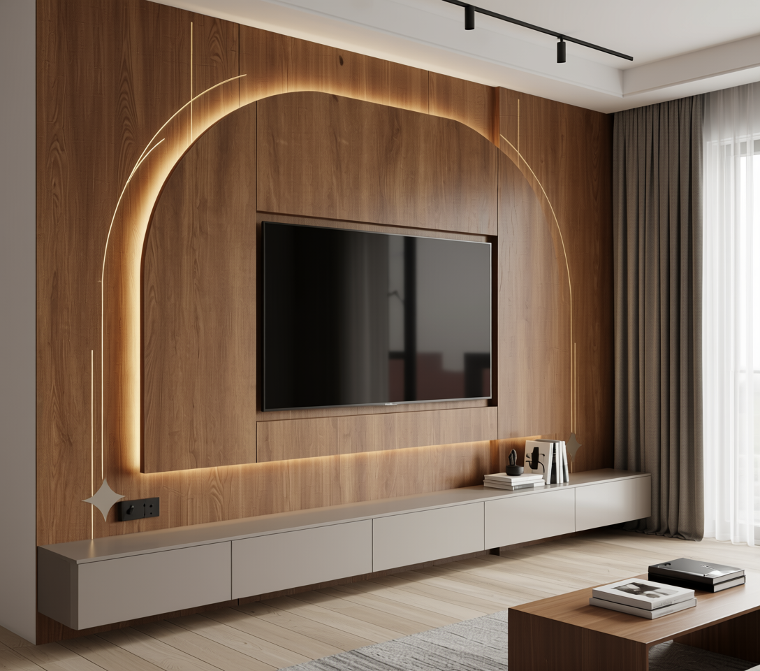 Brown wood laminate with textured finish and vertical grain direction.