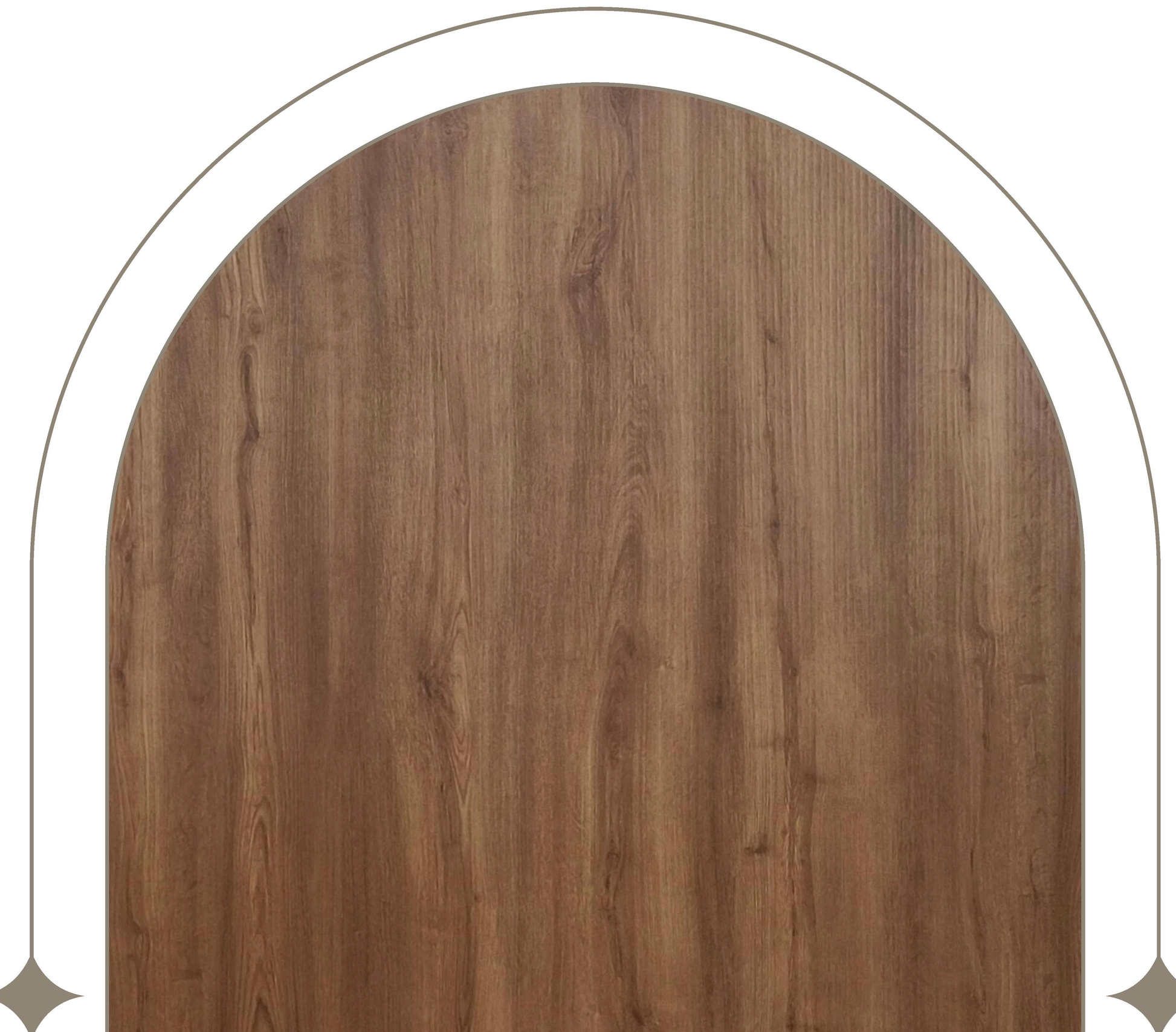 Brown wood laminate with textured finish and vertical grain direction.