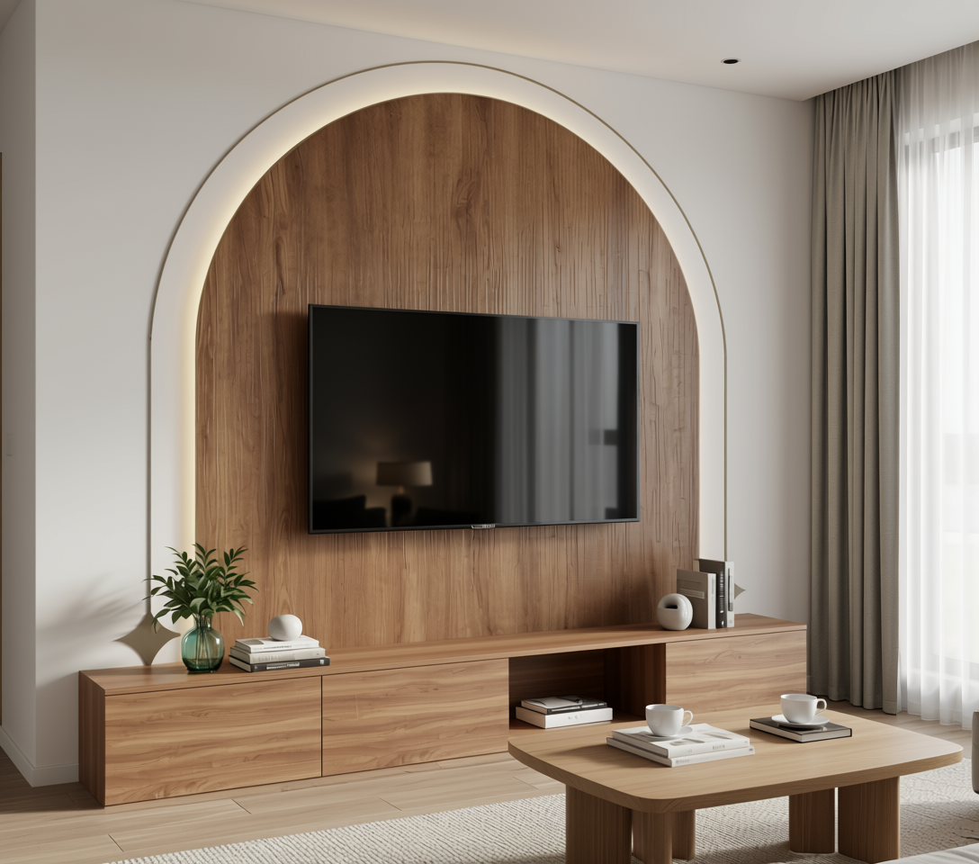Brown wood laminate with textured finish and vertical grain direction.