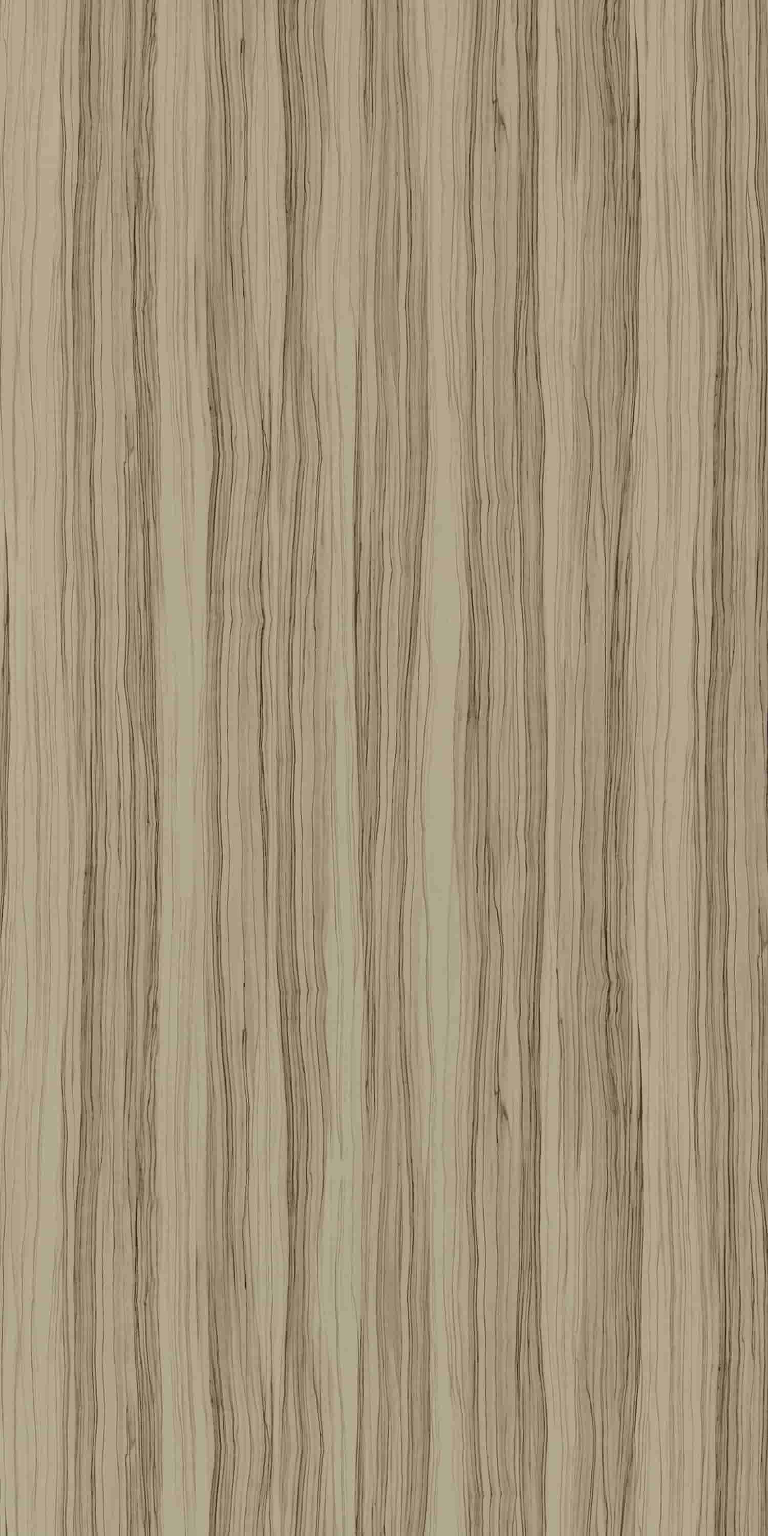 Beige wood grain laminate with wavy vertical pattern and lustre finish, showing natural texture and dark striations.