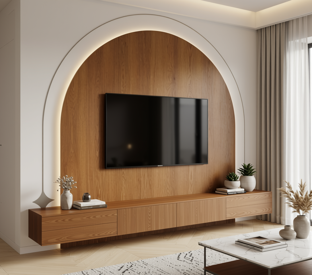 Brown wood laminate with textured finish and vertical grain pattern.