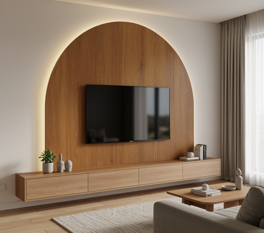 Brown laminate with wood grain texture and vertical grain direction.