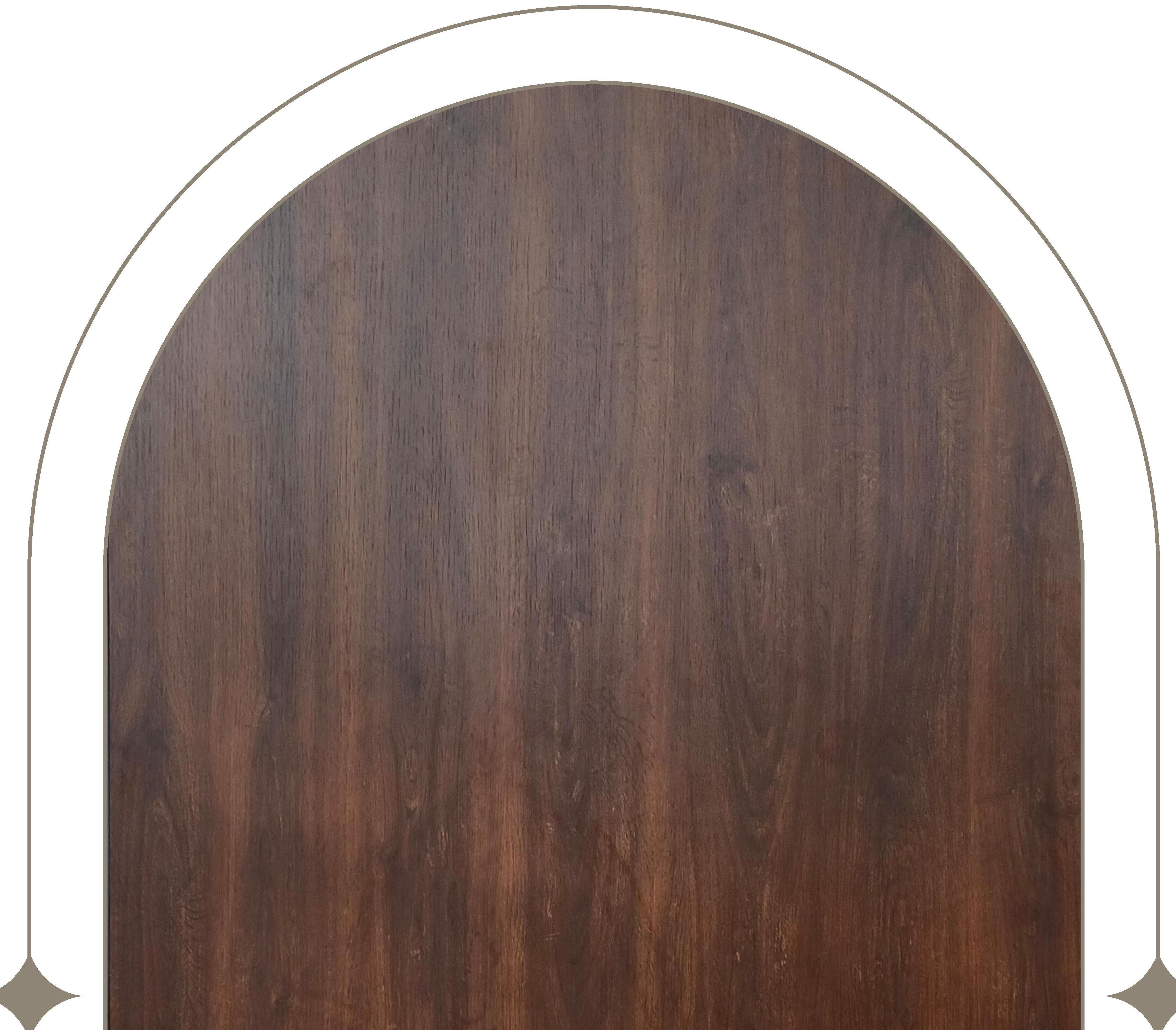 Brown wood laminate with textured finish and vertical grain direction.