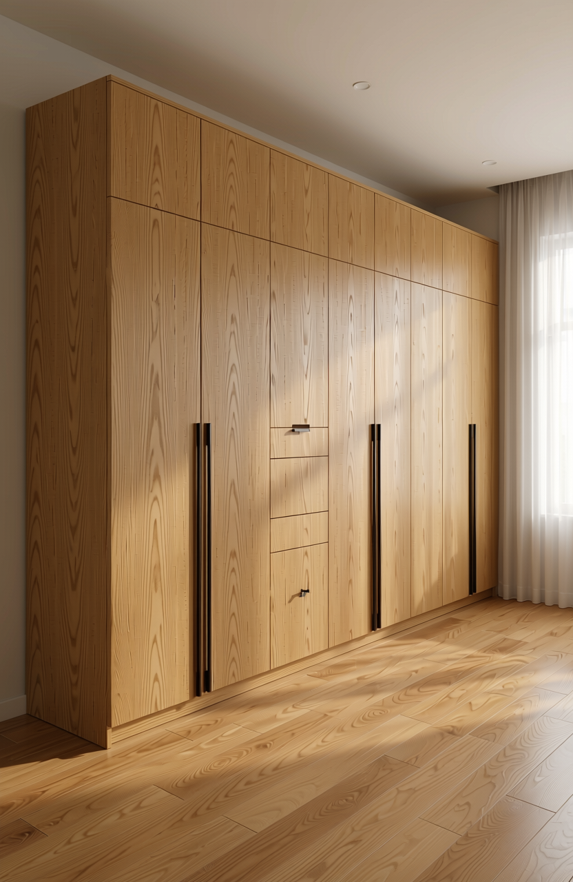 Brown laminate with diagonal wood grain texture and subtle sheen.