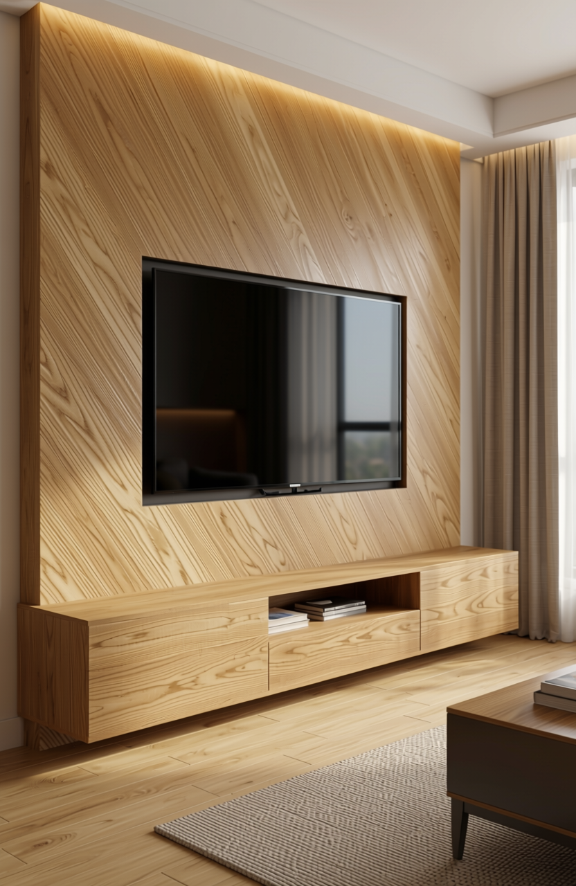Brown laminate with diagonal wood grain texture and subtle sheen.