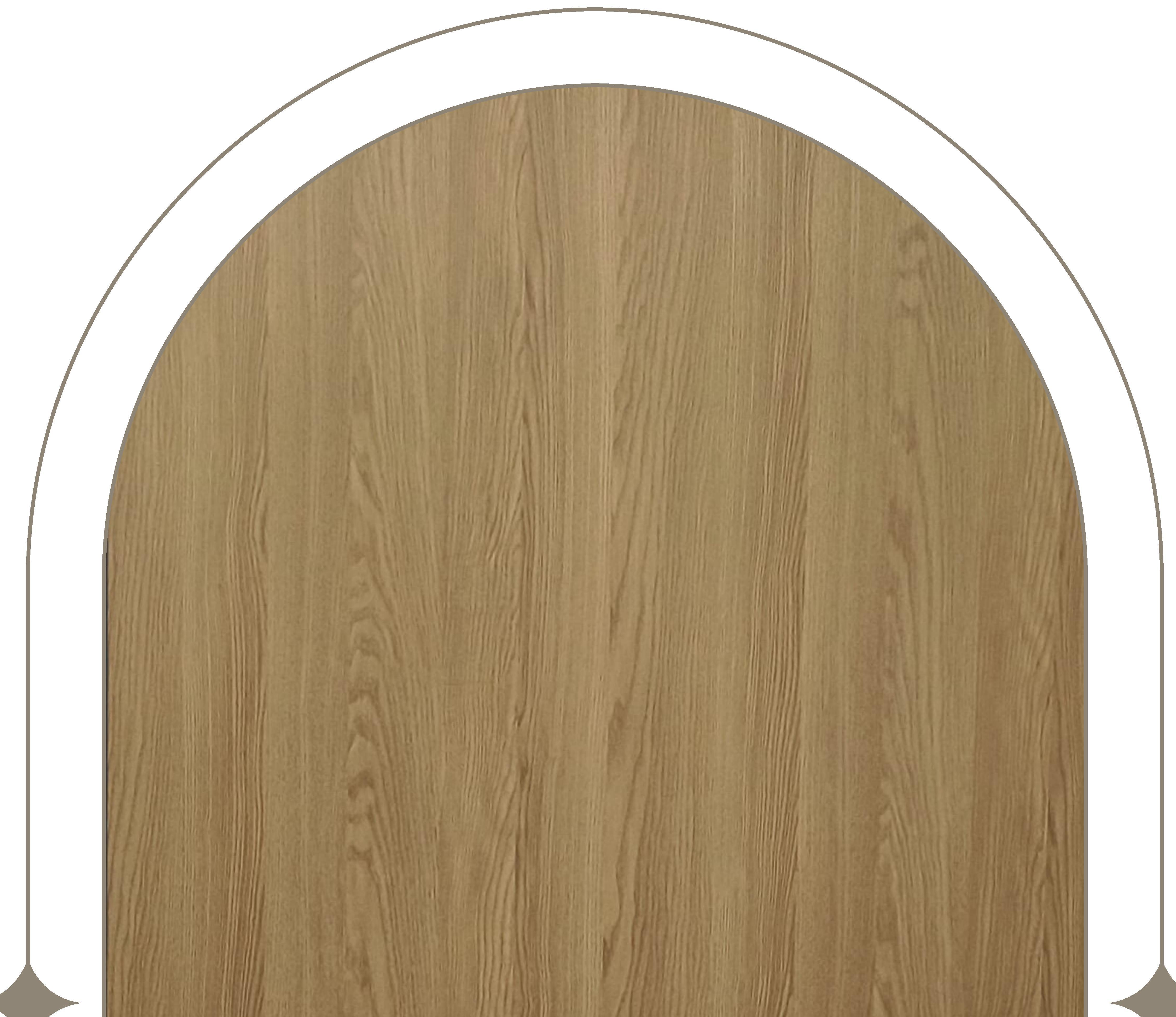 Brown laminate with wood grain texture and vertical grain direction.
