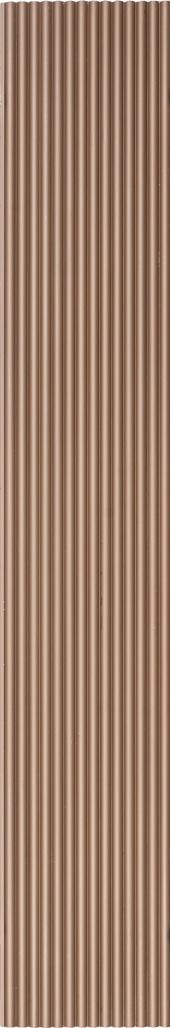 Brown fluted louver panel with matte finish and vertical ridges, displaying a smooth texture and uniform color tone.