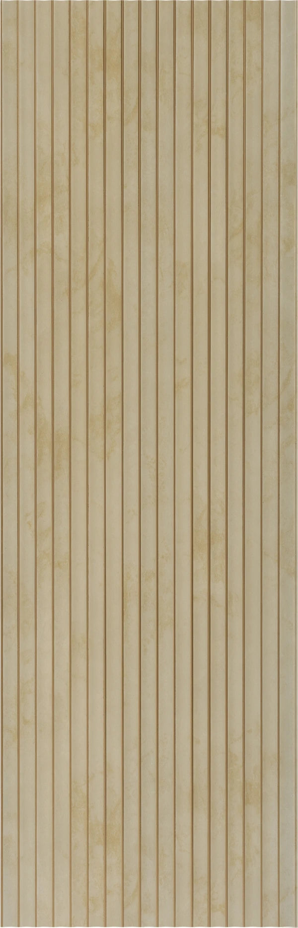 Beige matte fluted louver panel with vertical grooves and smooth texture.