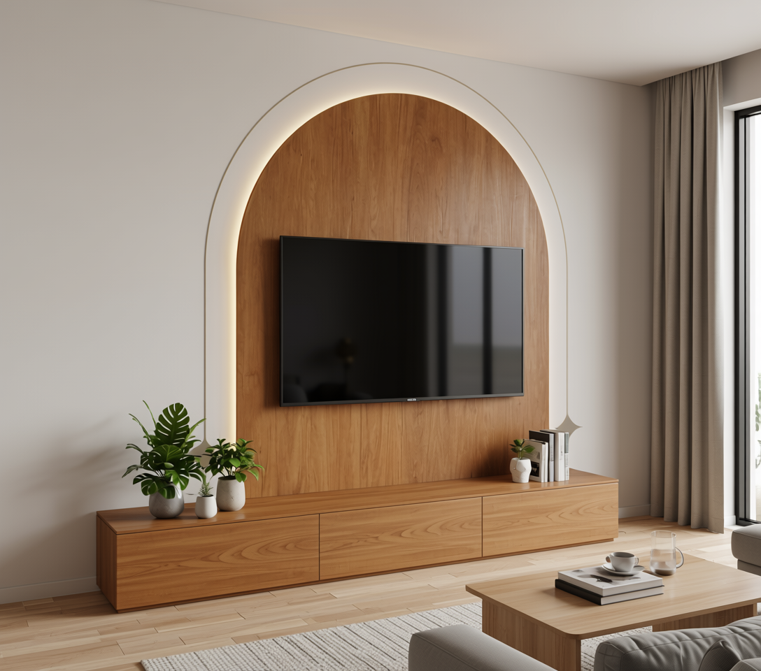Brown wood laminate with textured finish and vertical grain direction.