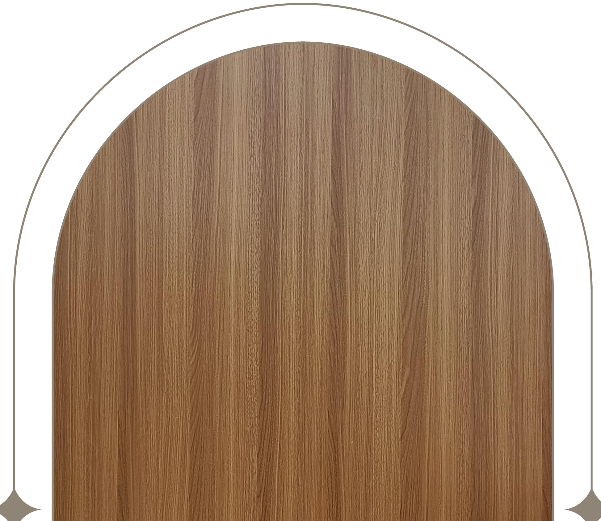 Brown wood laminate with textured finish and vertical grain direction.