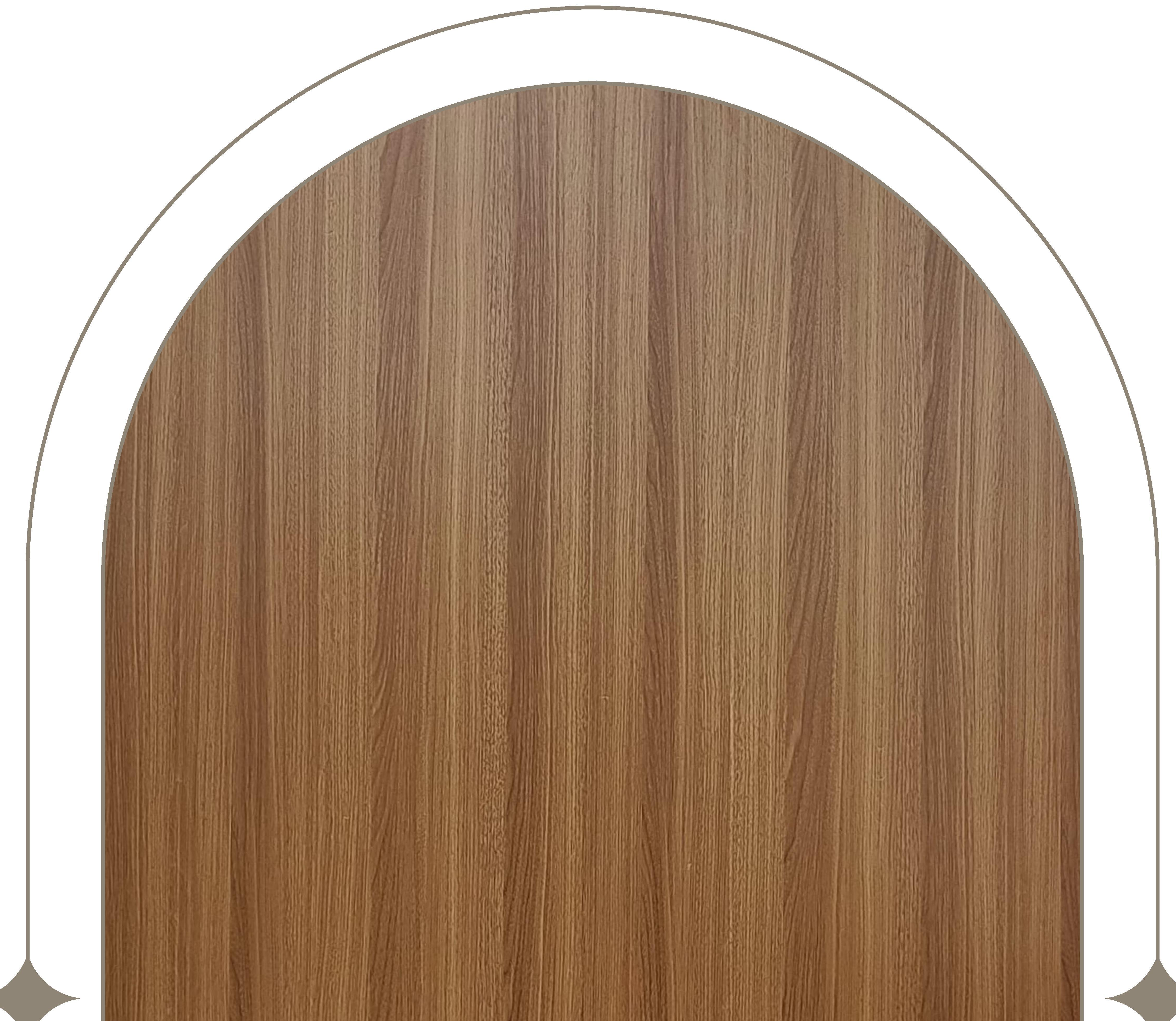 Brown wood laminate with textured finish and vertical grain direction.