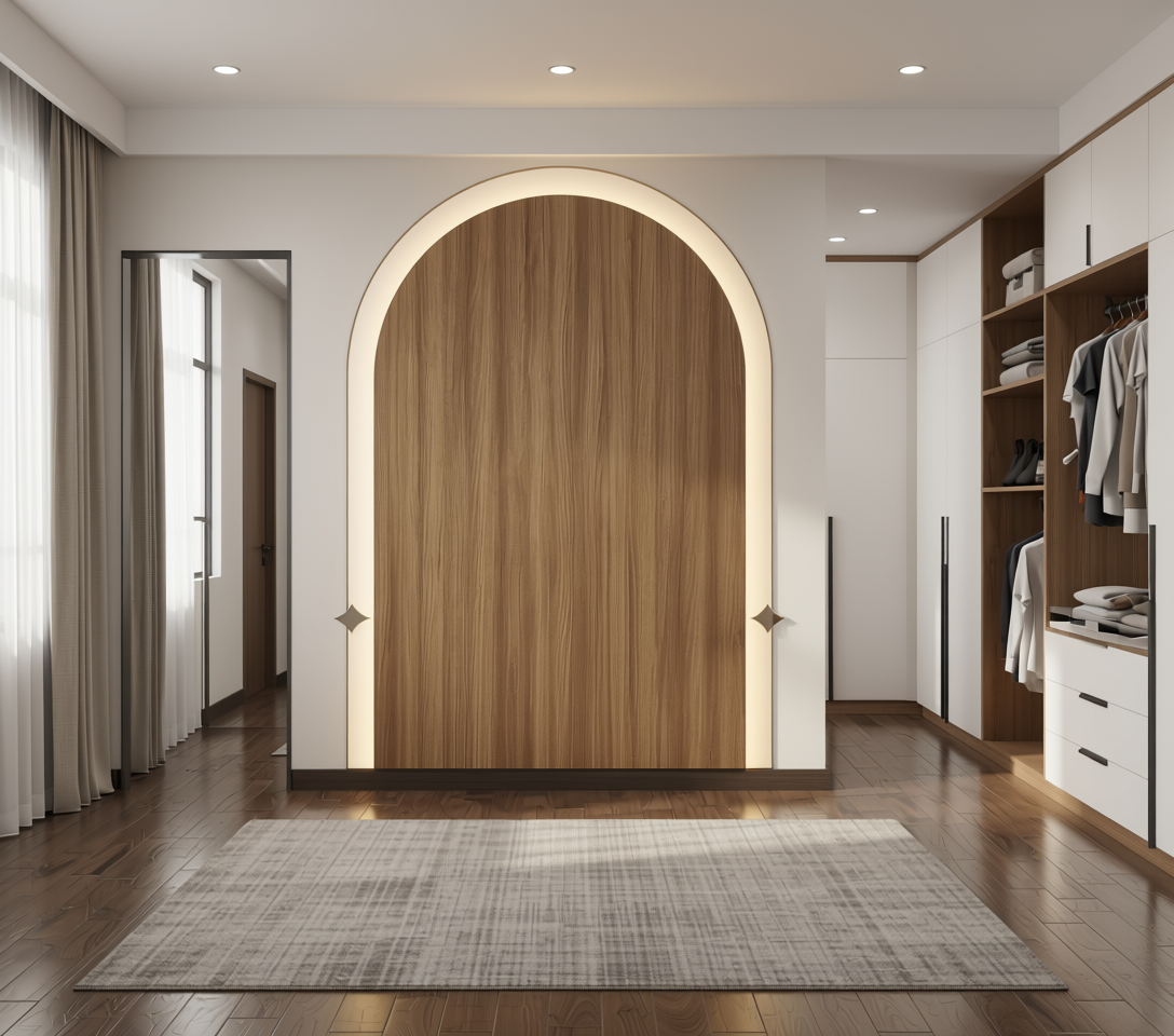 Brown wood laminate with vertical grain texture and matte finish.