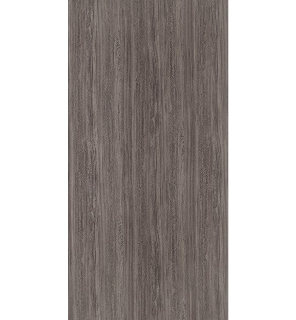 Brown wood grain decorative laminate with textured bark finish and vertical wood pattern on a plain white background