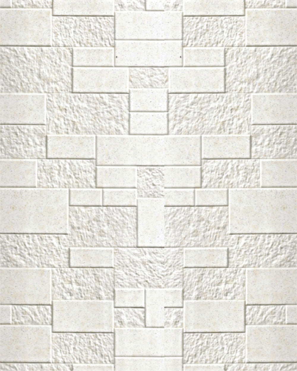 Textured beige stone wall panel with brick pattern, speckled details, and rough finish, suitable for interior decoration and