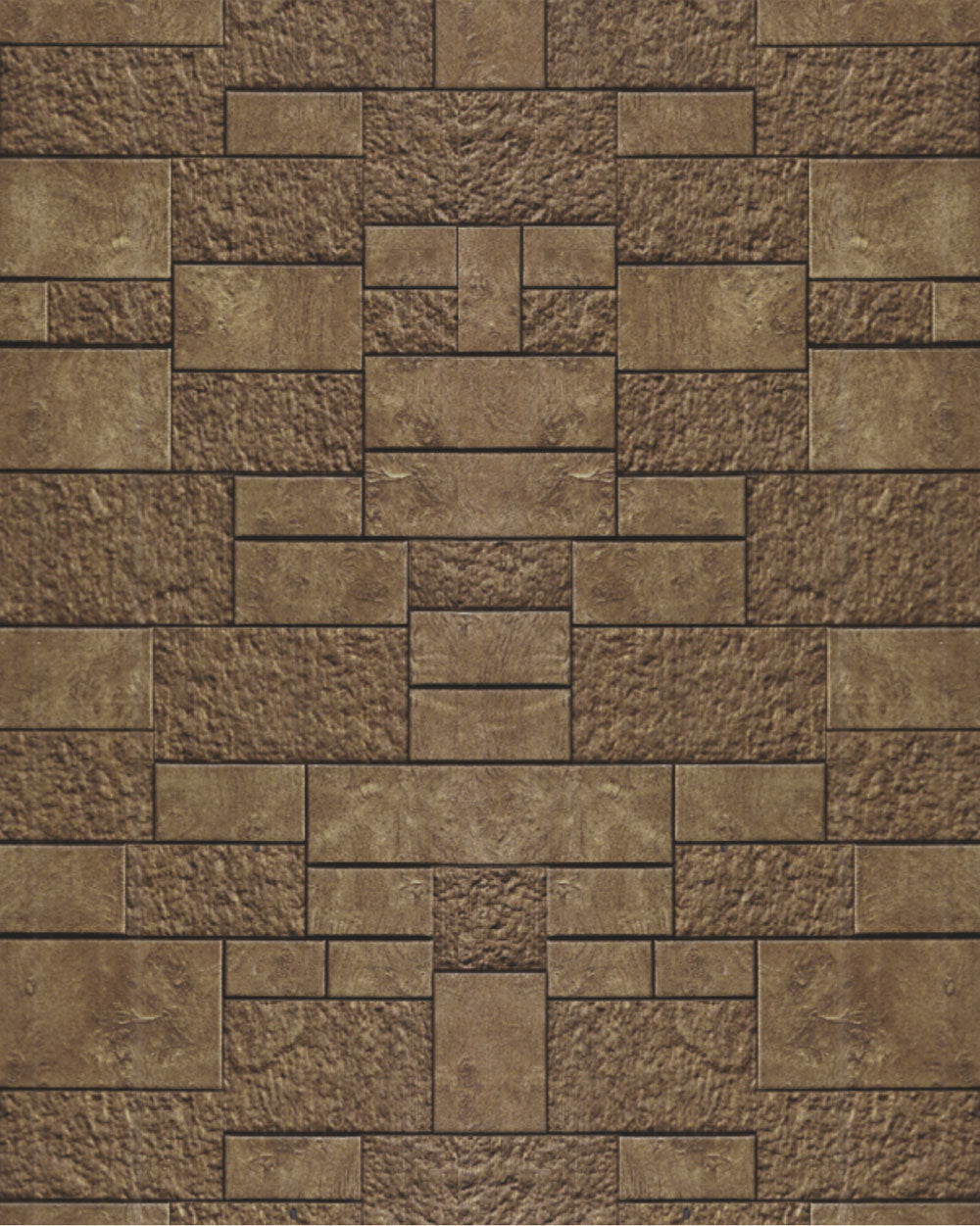 Brown textured designer wall panel with rectangular pattern and rough finish, showcasing louver design details.