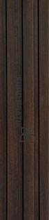 Brown wooden louver panel with textured finish and visible wood grain pattern on vertical slats.