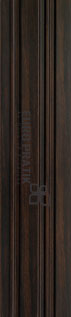 Brown wood louver panel with textured finish and wood grain pattern visible on vertical slats