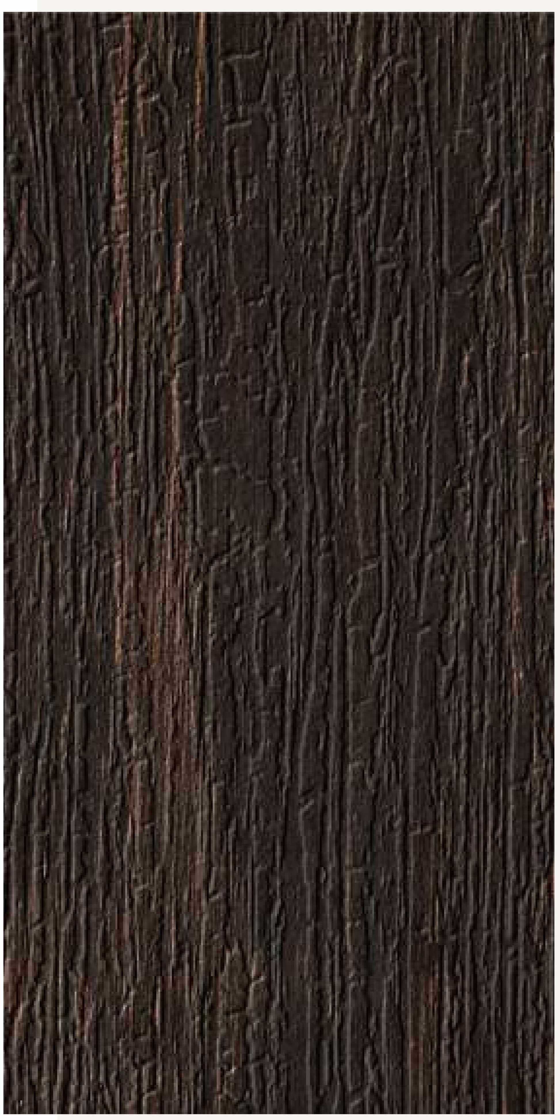 Dark brown textured laminate with vertical wood grain pattern and matte finish.