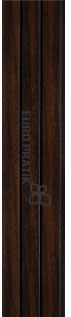 Brown textured wood louver panel with visible wood grain and Euro Pratik branding on a dark brown wooden slat surface.