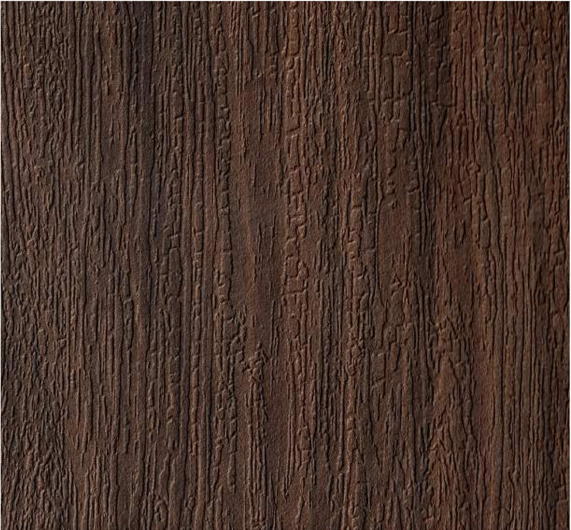 Brown wood grain laminate with textured finish and vertical grain direction.