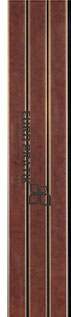 Brown wood wall panel with textured finish and vertical wood grain pattern, Euro Pratik louver design with thin stripes.