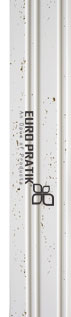 White textured louver panel with Euro Pratik branding, showing textured finish and subtle speckles on its surface.