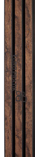 Brown wooden louver panel with textured finish and visible wood grain, showcasing horizontal slats and adjustable blades.
