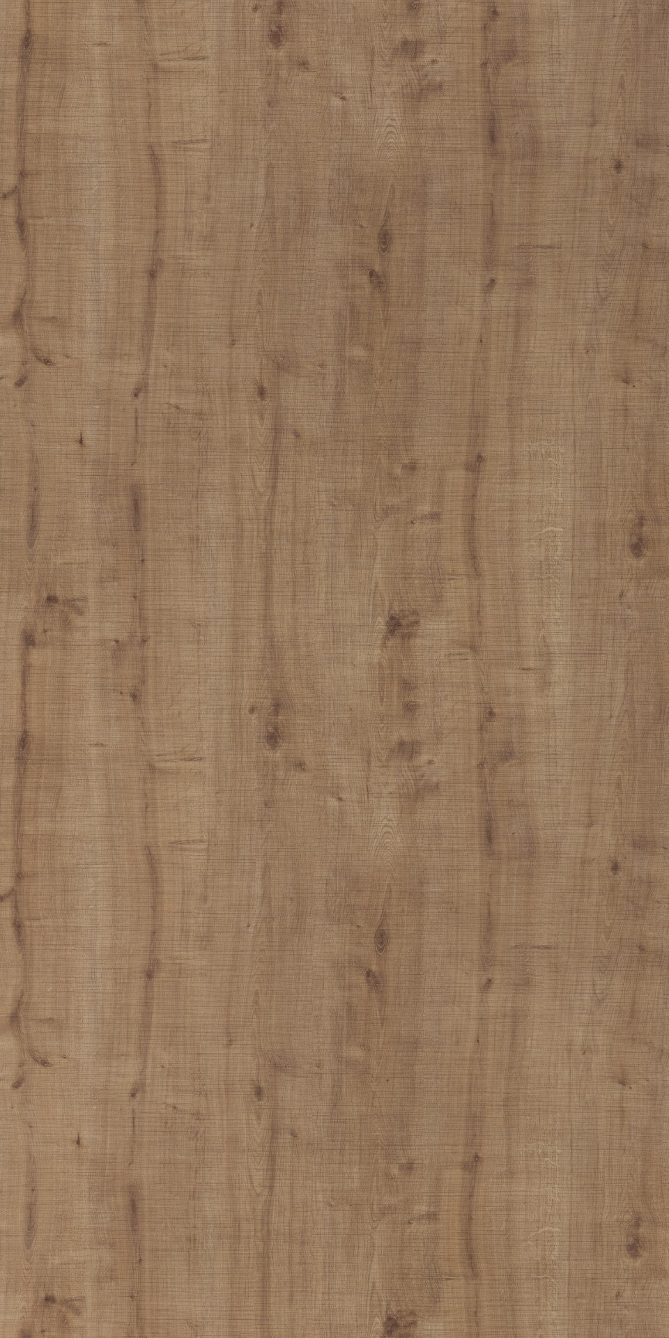 Brown wood grain laminate with suede finish and textured surface showing natural wood pattern and knots