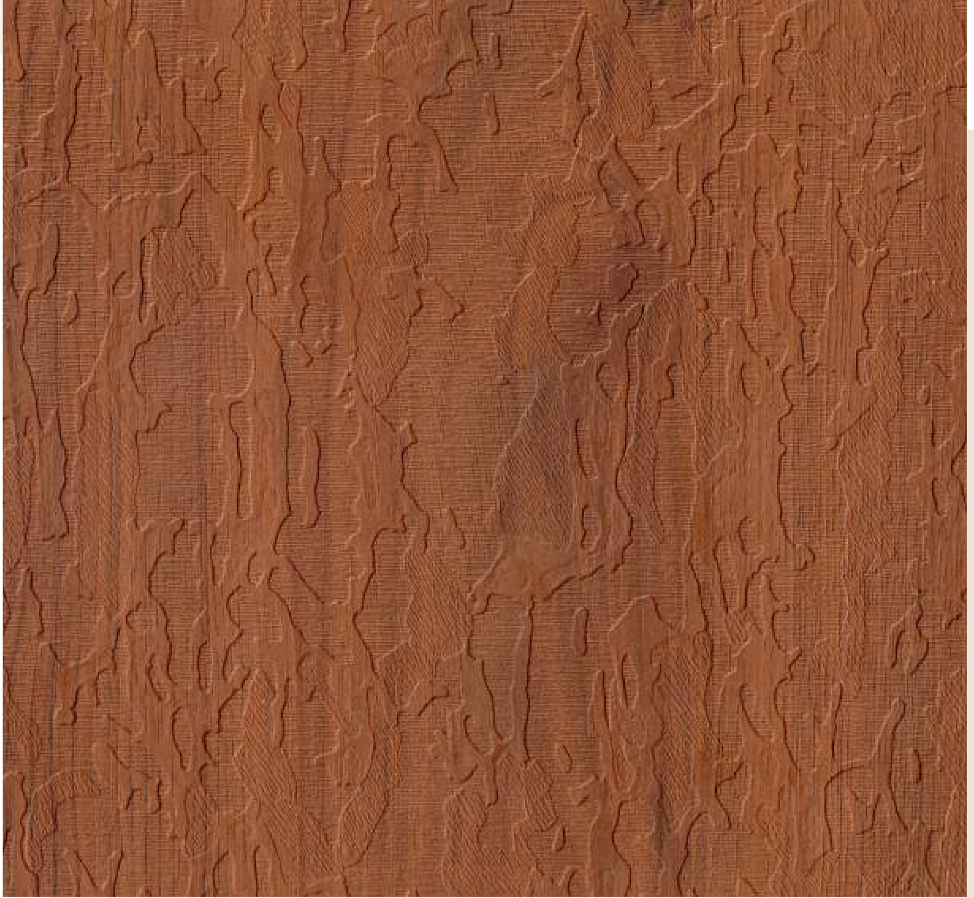 Brown laminate with textured, wood-grain pattern and vertical grain direction, matte finish.