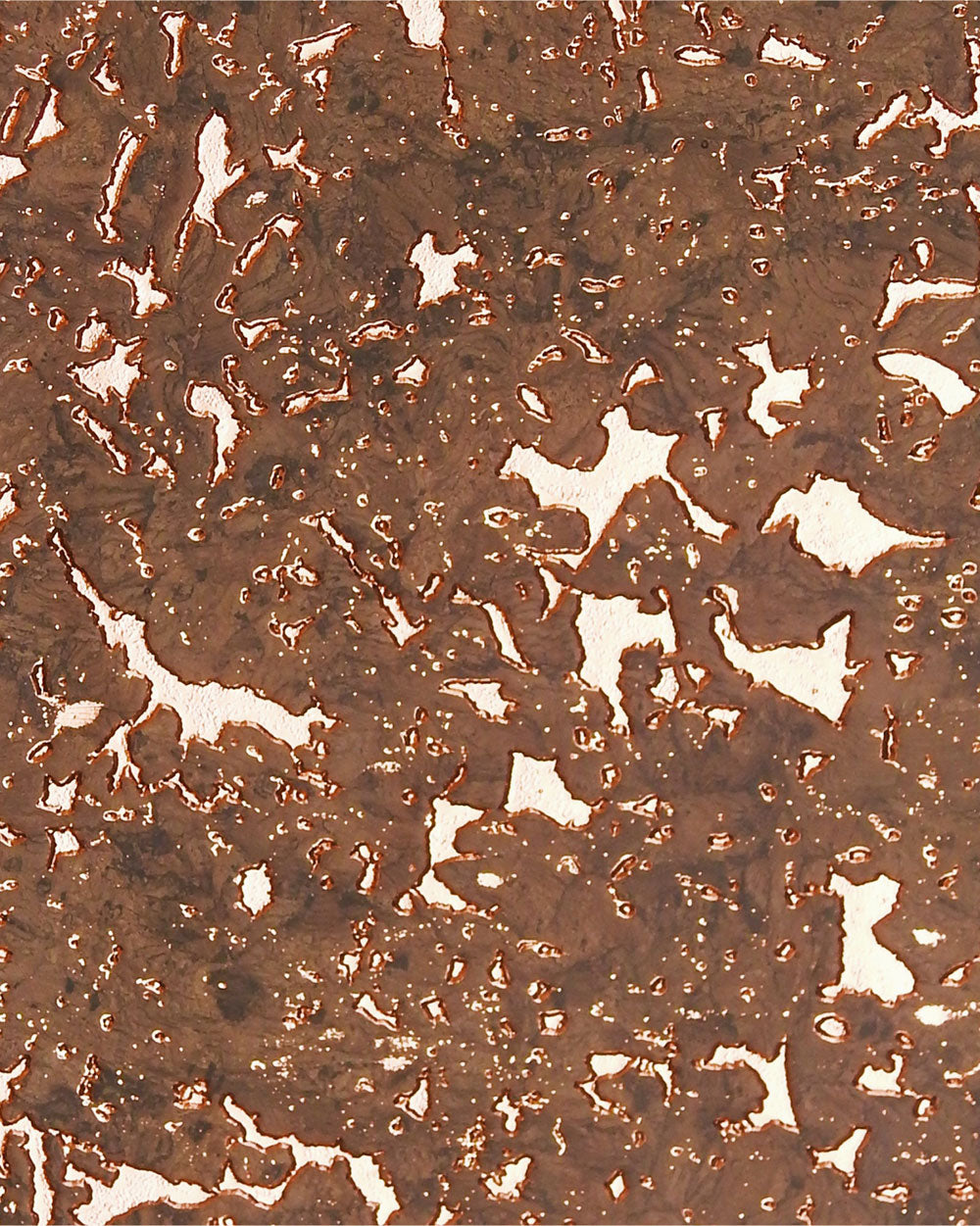 Brown textured louver panel with irregular white patterns and metallic sheen, showcasing a designer wall panel's detailed