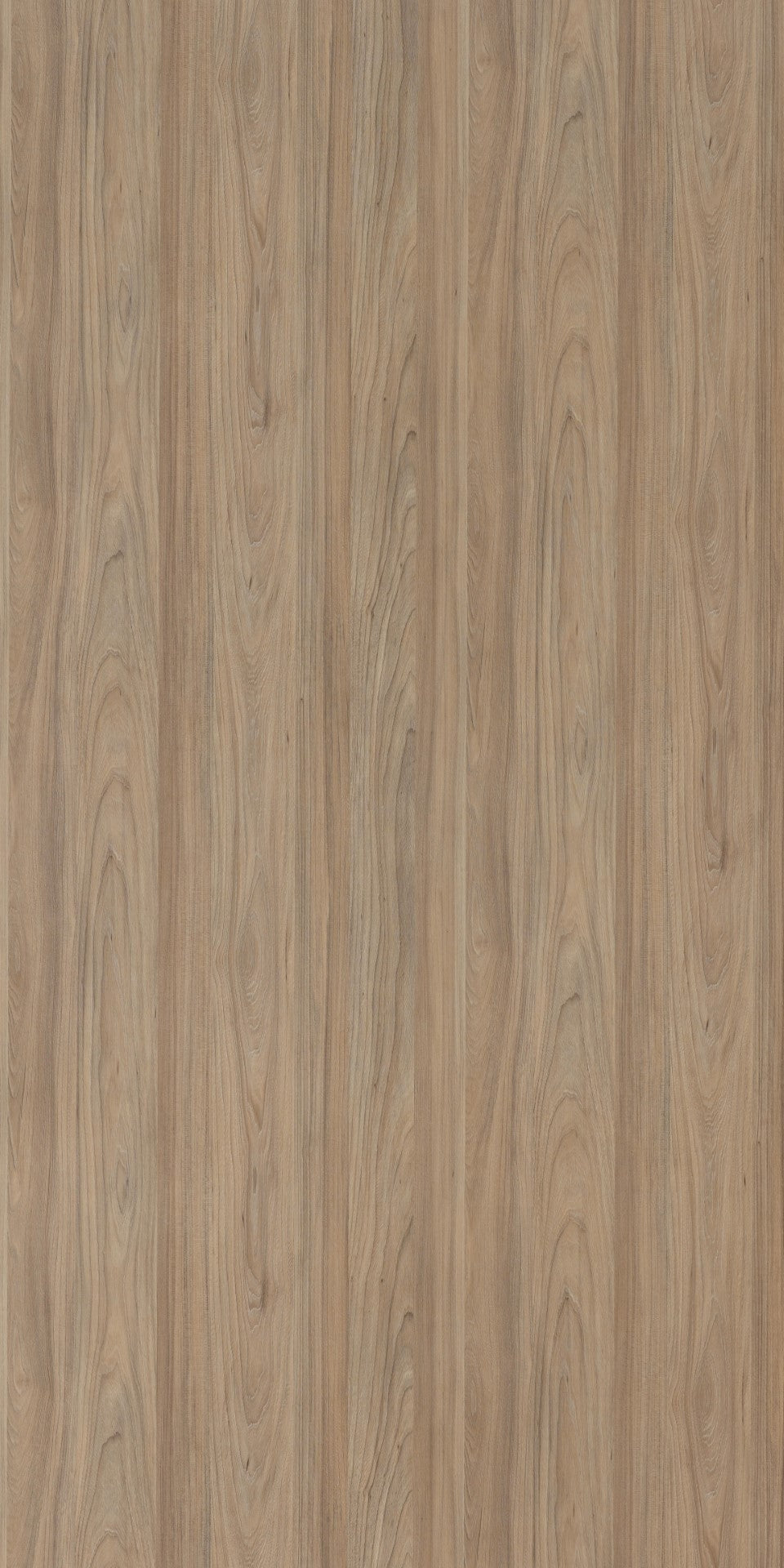 Brown wood laminate with suede finish and wood grain pattern, showing vertical planks with natural texture and subtle sheen