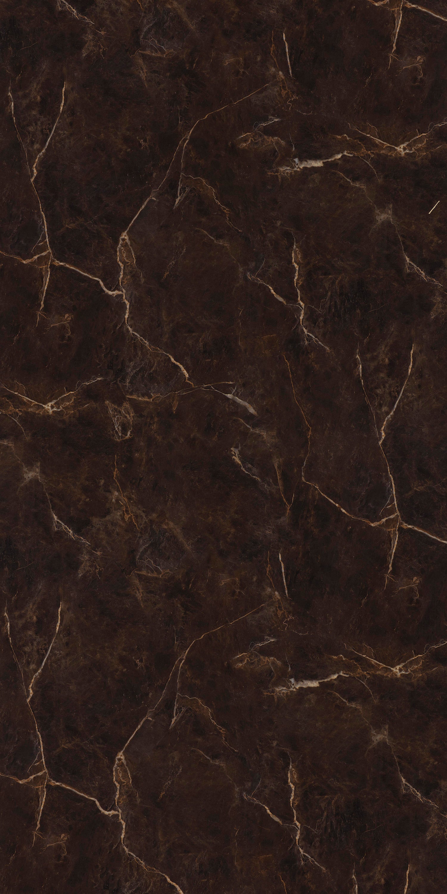 Brown marble laminate with beige veining and silk finish, displaying a natural stone pattern with subtle texture and sheen.