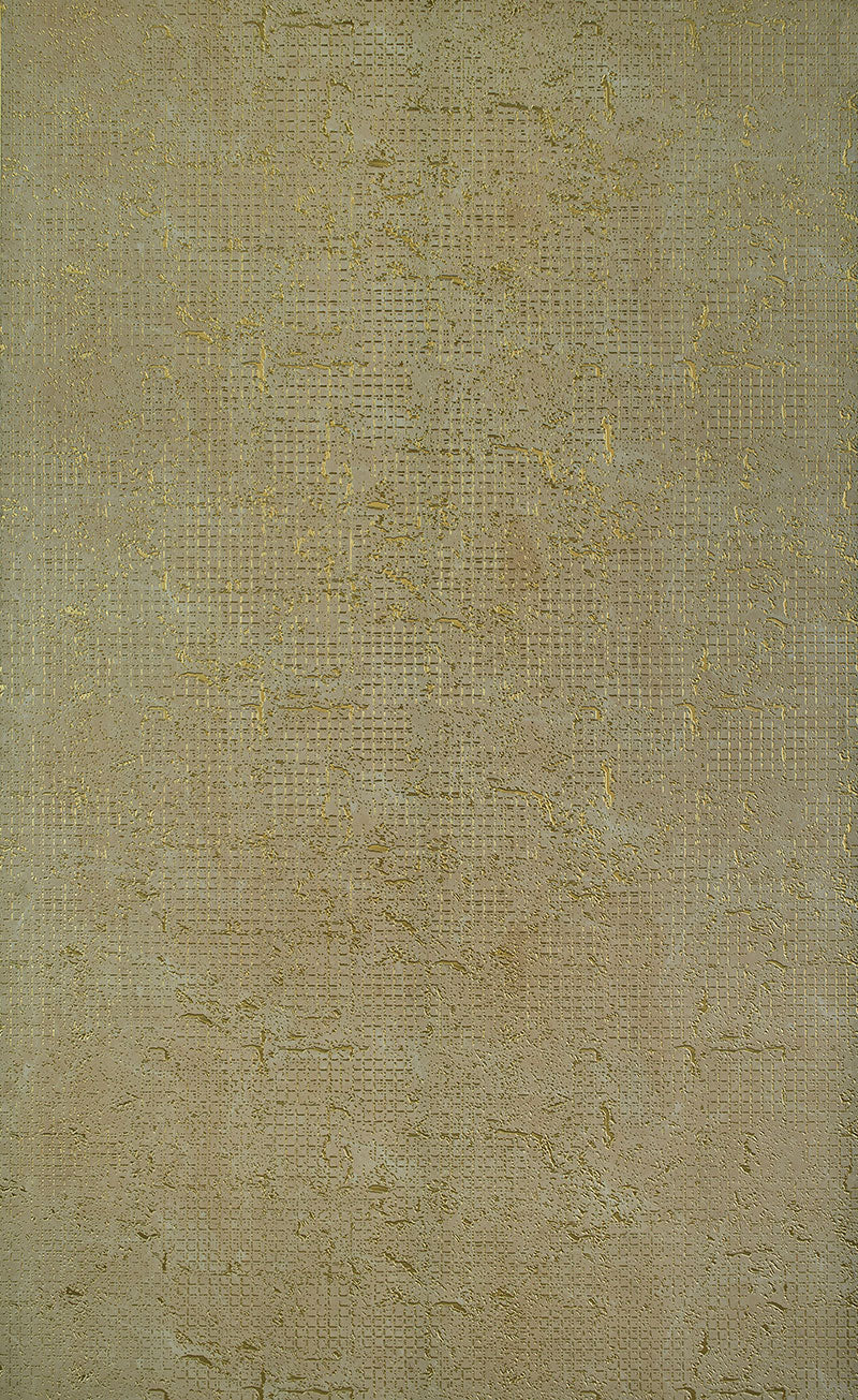 Gold textured louver panel with grid pattern and rough finish