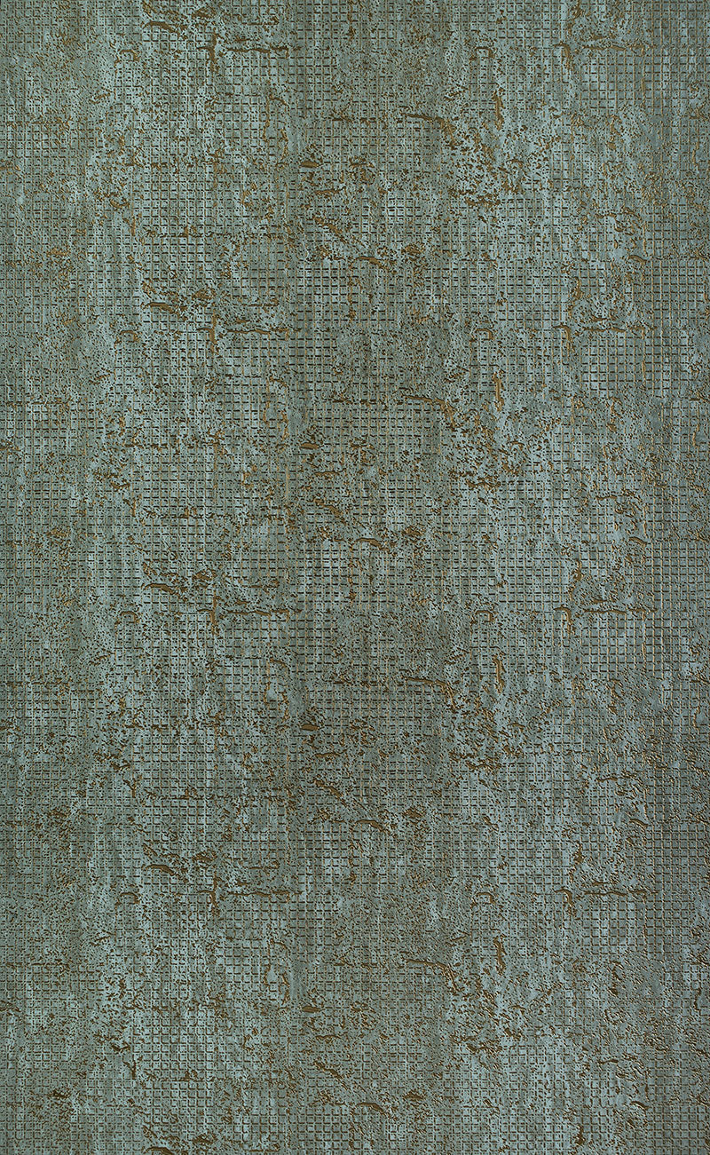 Grey textured louver panel with grid pattern and rough finish