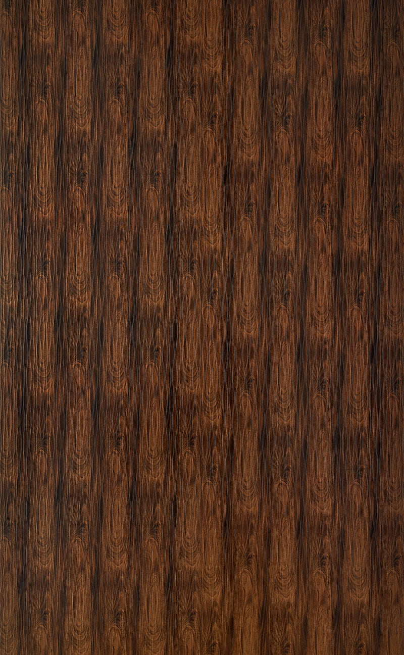 Brown wood grain louver panel with textured finish and vertical wood pattern.