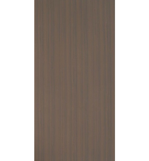 Brown wood grain decorative laminate with vertical texture and subtle sheen, showcasing a wood pattern.