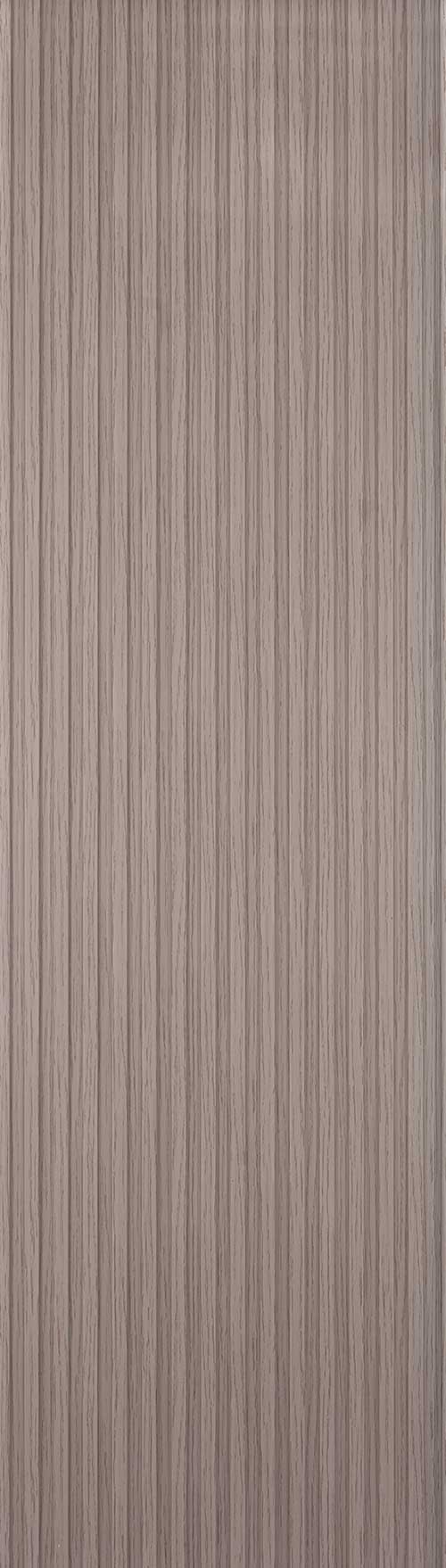 Brown fluted wall panel with matte finish and vertical wood grain texture
