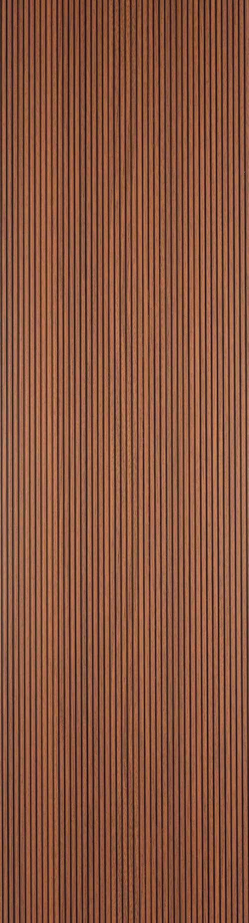 Brown fluted wall panel with matte finish and vertical grooves showing a uniform pattern and texture