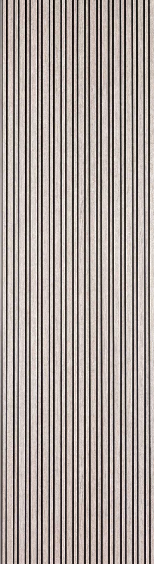 Beige fluted wall panel with matte finish and vertical grooves showing subtle wood grain texture.