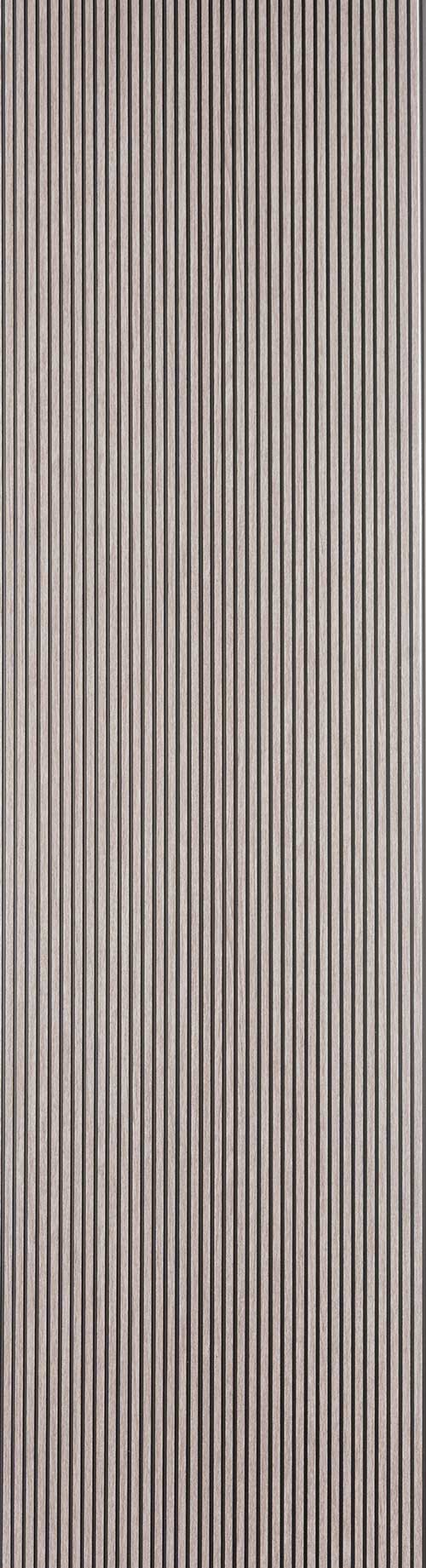 Brown fluted louver panel with matte finish and vertical striped pattern