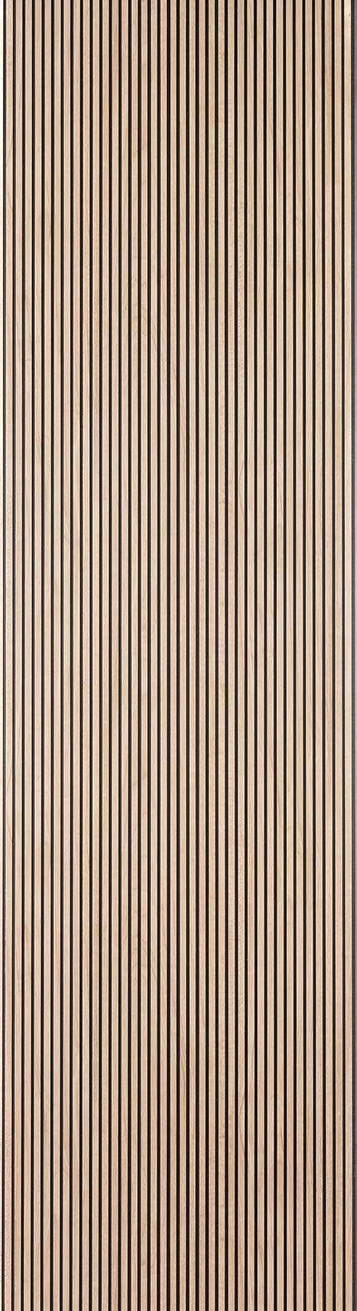 Beige fluted wall panel with matte finish and vertical striped pattern.