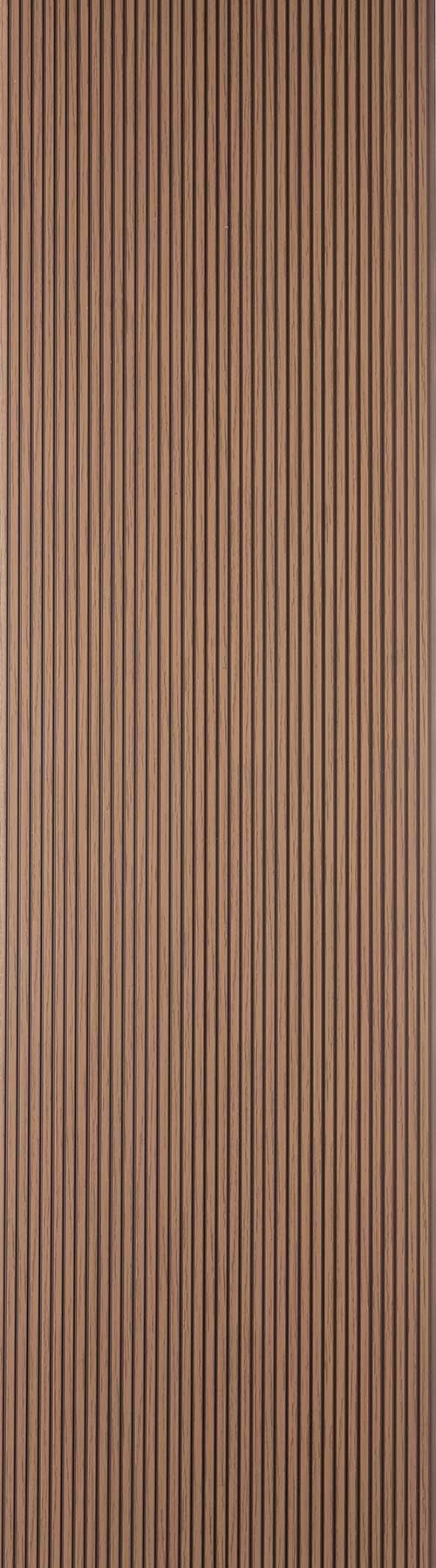 Brown fluted louver panel with matte finish and vertical grooves creating a striped pattern and textured surface.