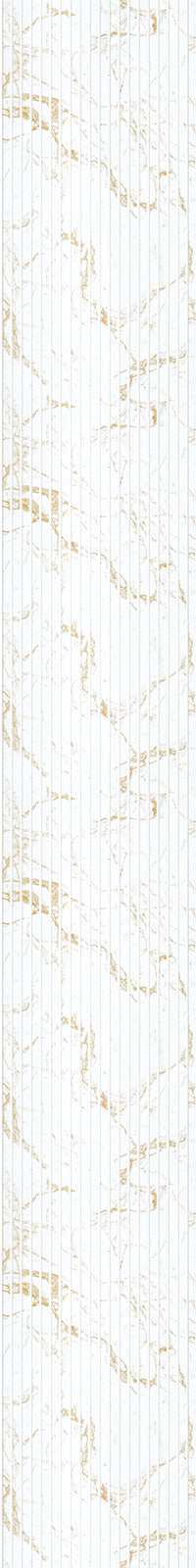 White marble louver panel with gold veining and vertical slats, matte finish, textured surface.