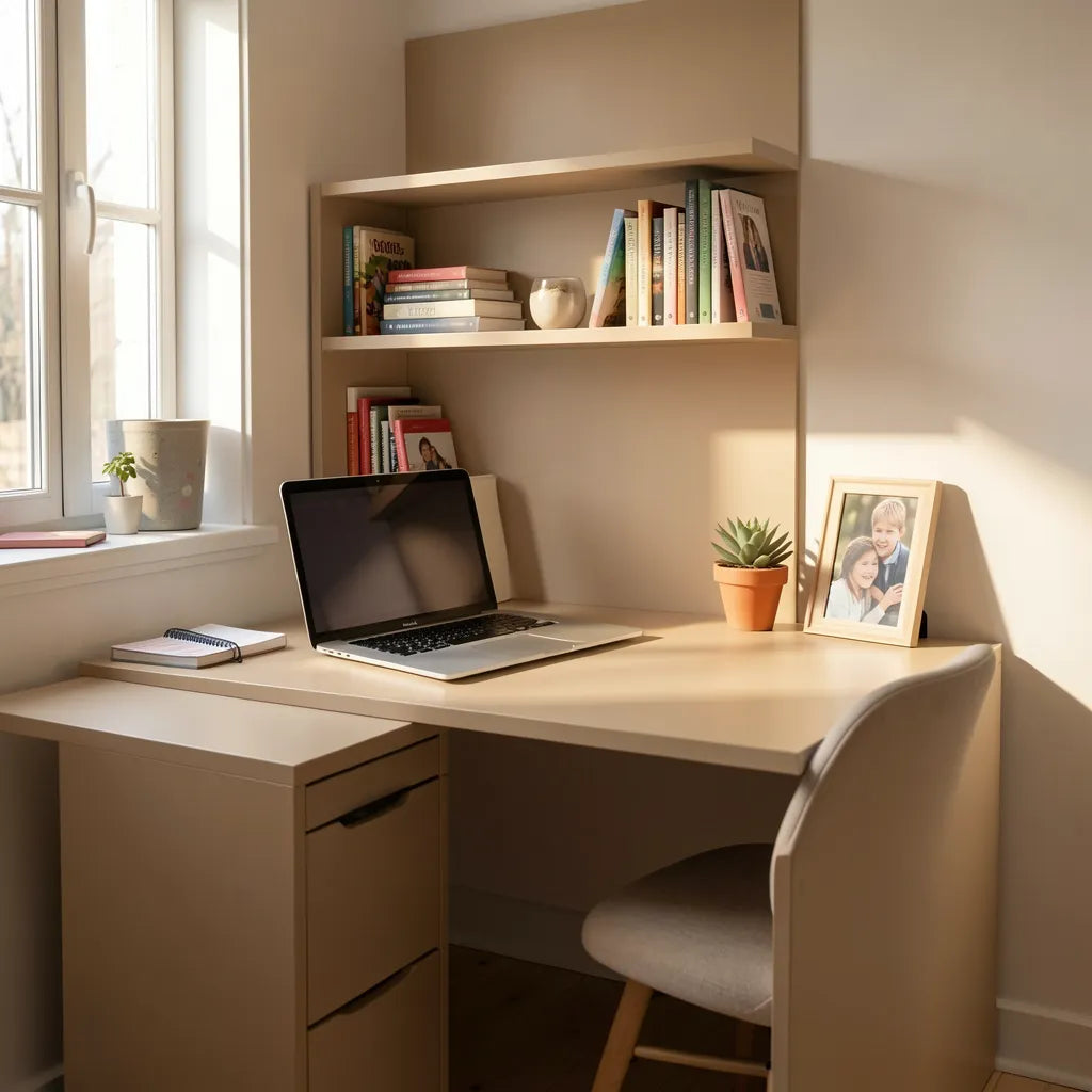 Beige matte laminate with uniform texture and subtle grain.